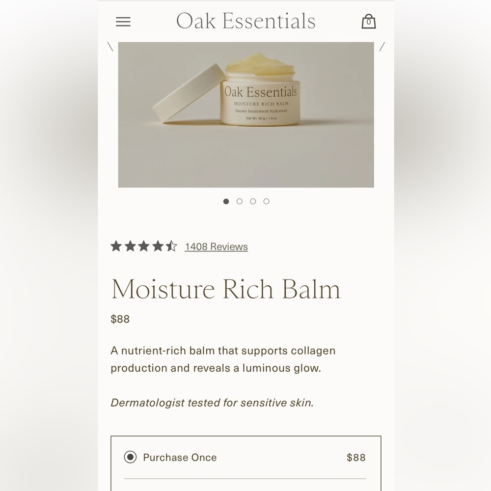 Oak Essentials Moisture Rich Balm New